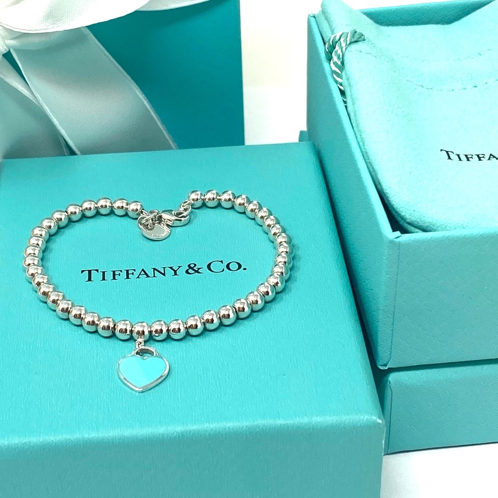 Authentic Tiffany & CO. Return To Mini Enamel Blue Bracelet. - Picture 1 of 6